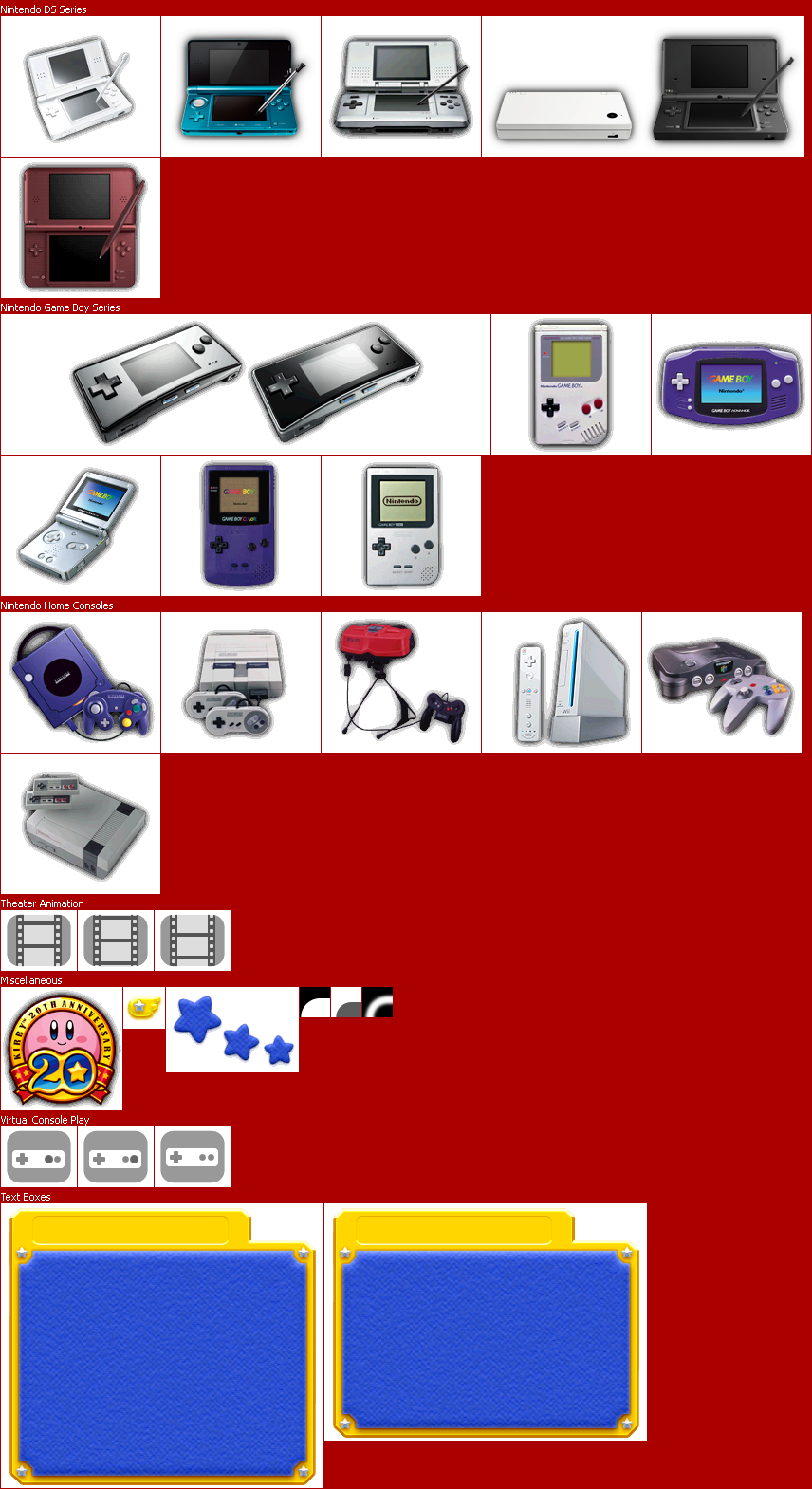 Kirby's Dream Collection - Console Icons