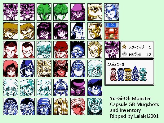 Yu-Gi-Oh! Monster Capsule GB - Character Mugshots