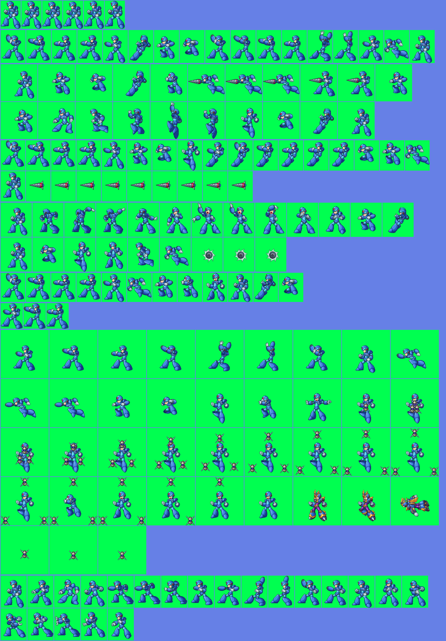 megaman x sprite sheet projectile