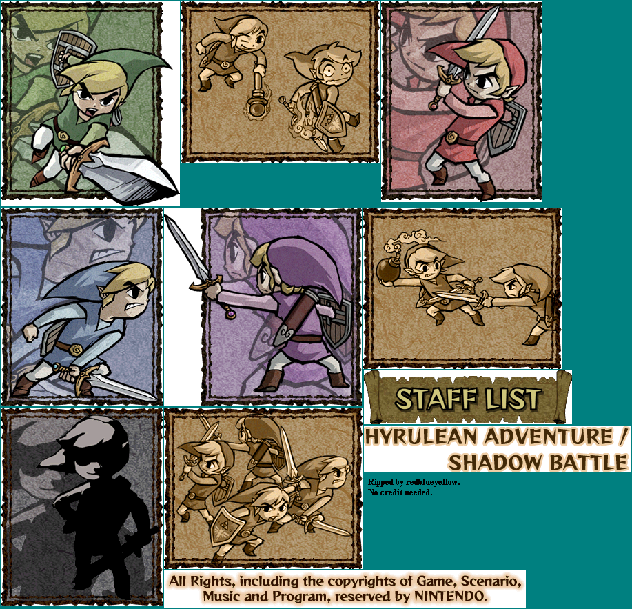 The Legend of Zelda: Four Swords Adventures - Credits Images