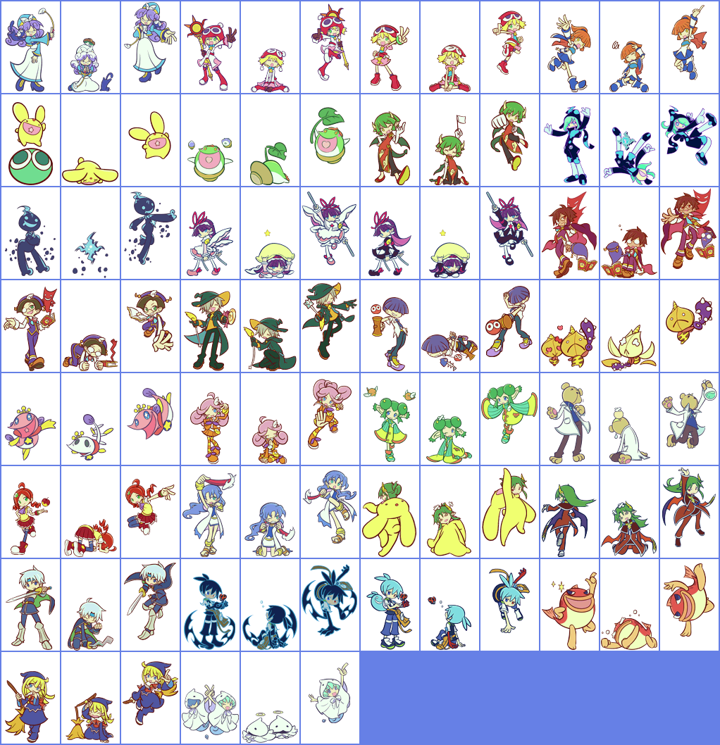 Puyo Puyo!! 20th Anniversary (JPN) - Characters (8-Player Mode)