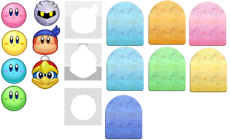 Kirby's Return to Dreamland / Kirby's Adventure Wii - The Arena Character Select Portraits