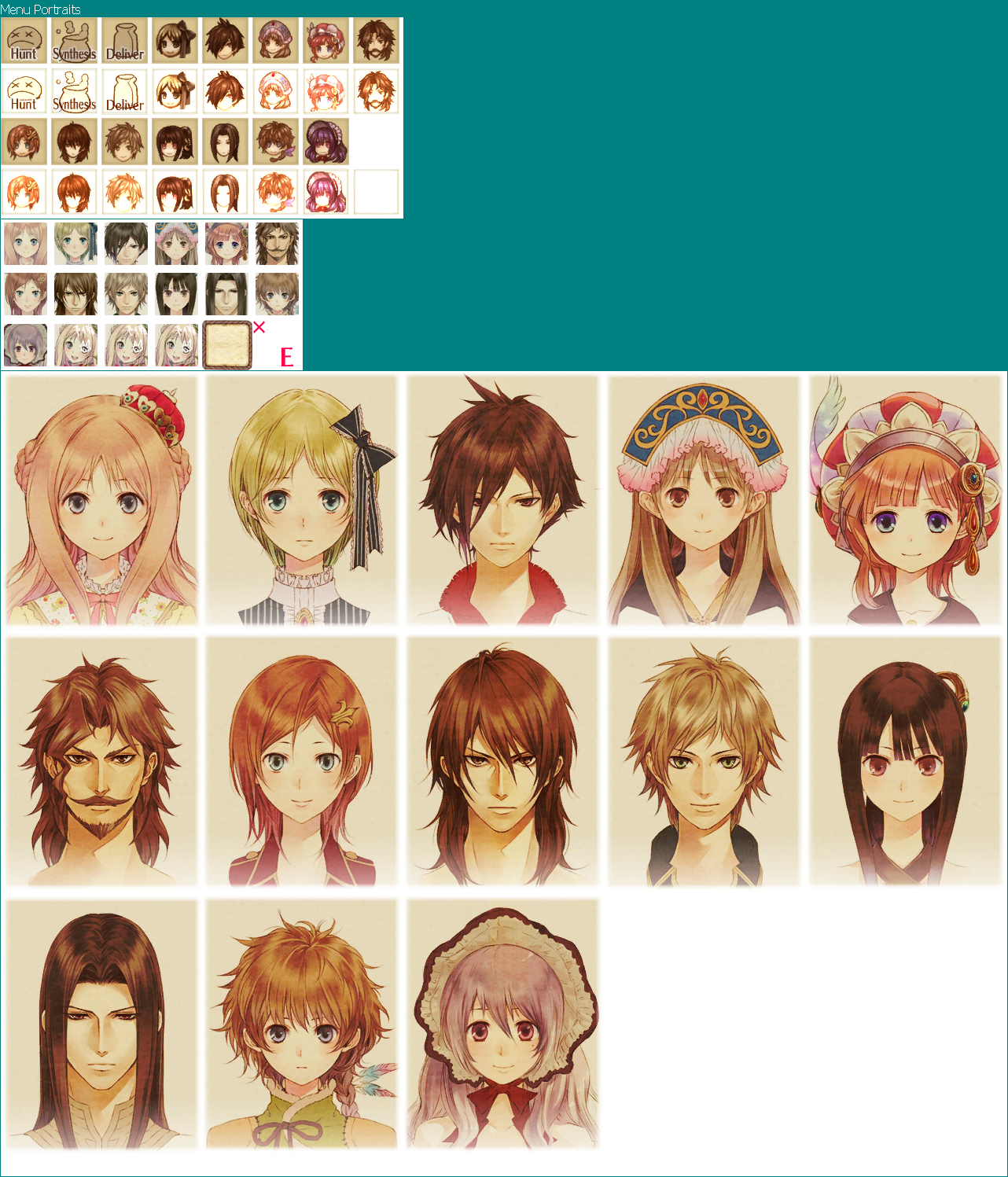 Atelier Meruru: The Apprentice of Arland - Menu Portraits