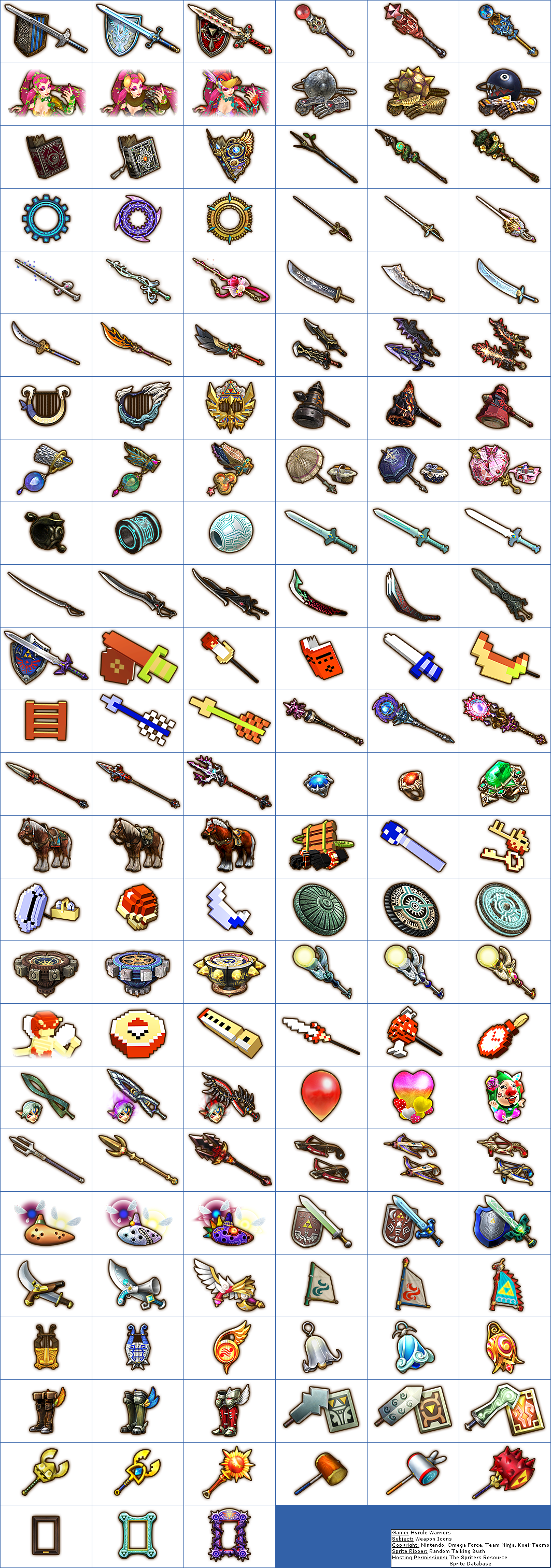 Hyrule Warriors - Weapon Icons