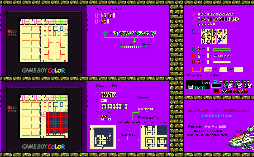 The Legend of Zelda: Link's Awakening / DX - Menu