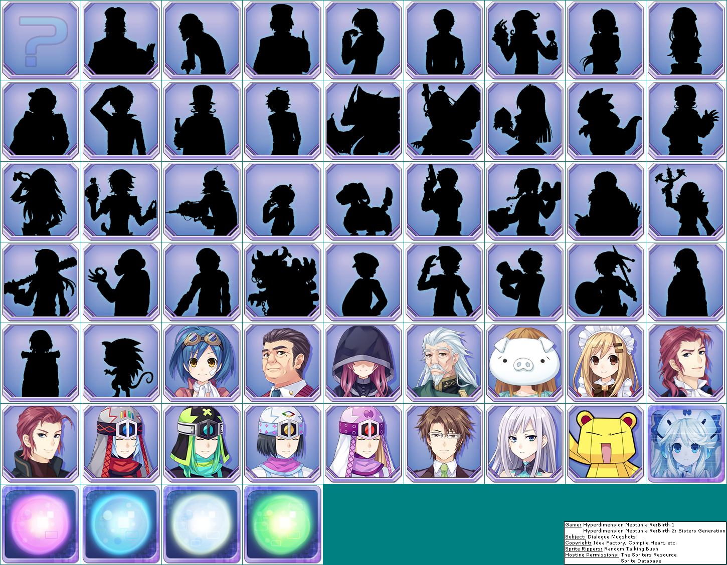 Hyperdimension Neptunia Re;Birth 1 - Dialogue Mugshots