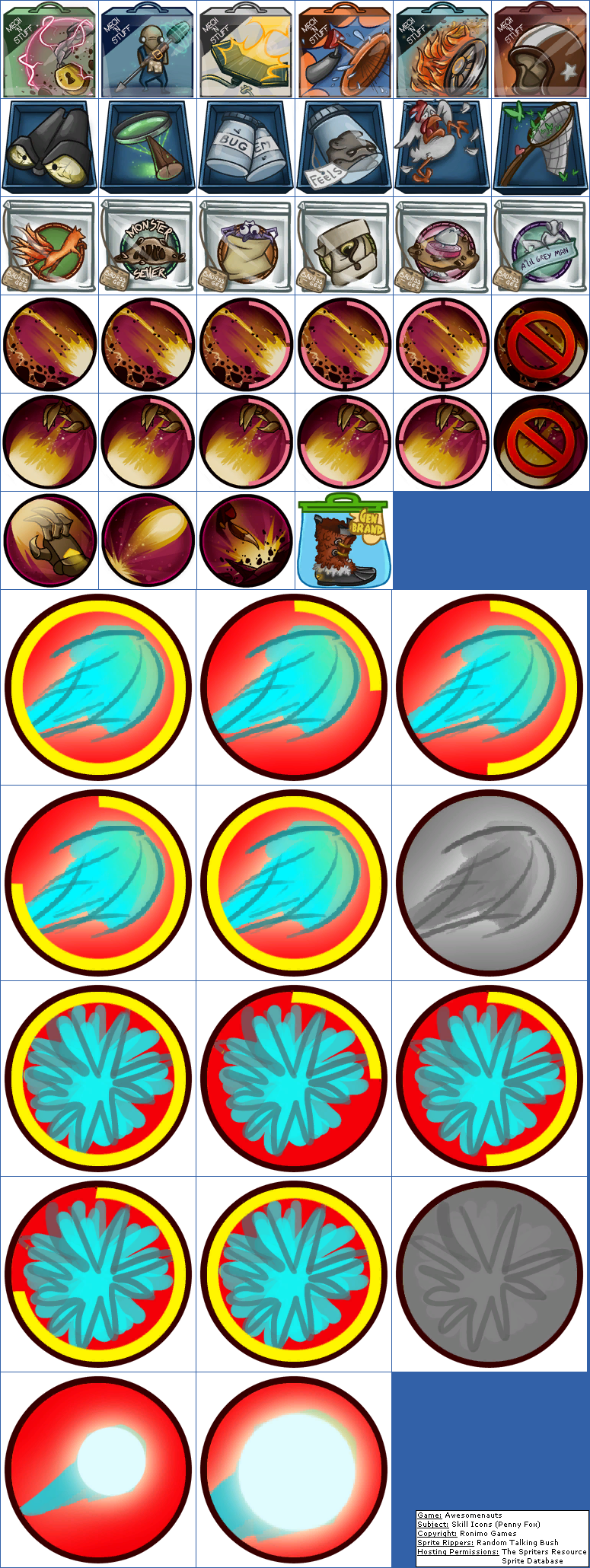 Awesomenauts - Skill Icons (Penny Fox)