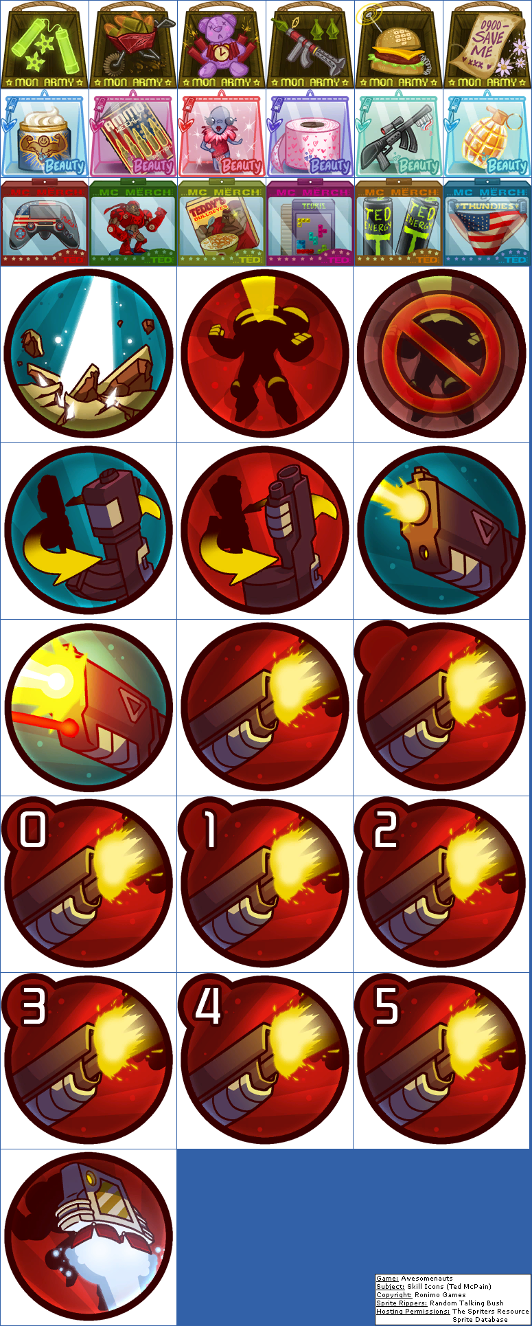 Awesomenauts - Skill Icons (Ted McPain)