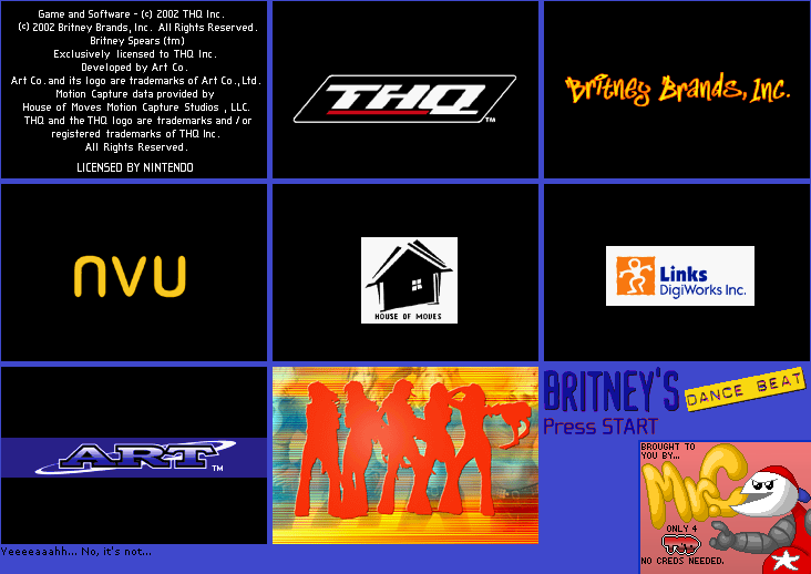 Britney's Dance Beat - Title Screen & Logos