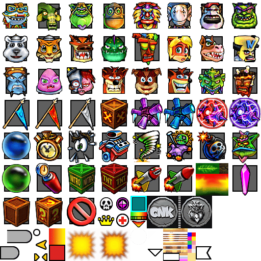 Crash Nitro Kart - Character Icons + Item Icons NTSC