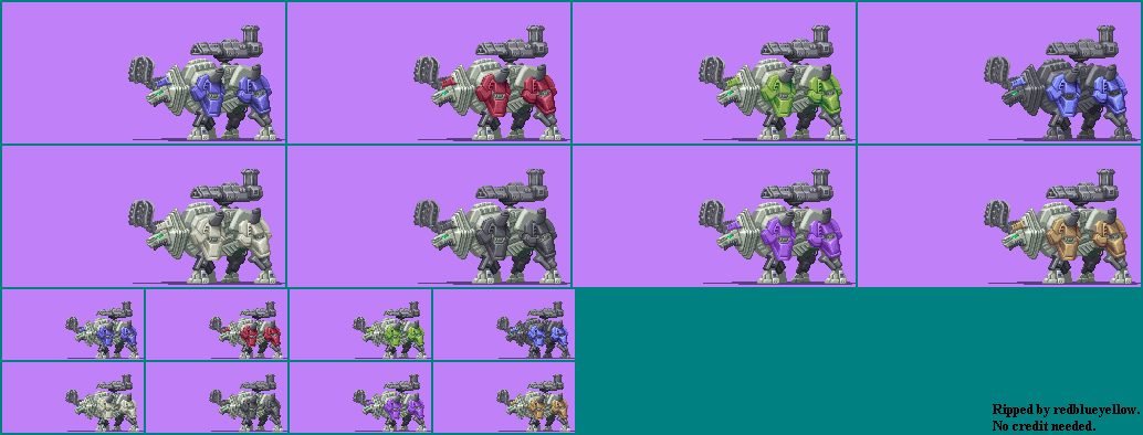 The Spriters Resource - Full Sheet View - Zoids Saga DS: Legend of