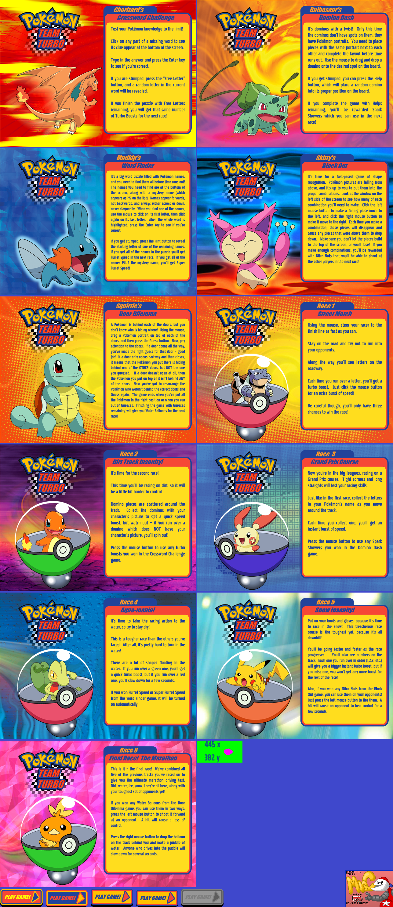 Pokémon Team Turbo - Game Instructions