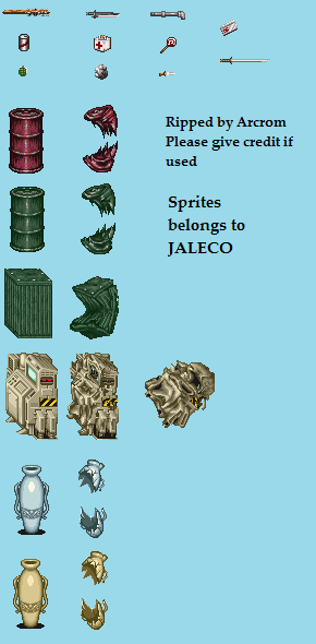 Items, weapons and objects