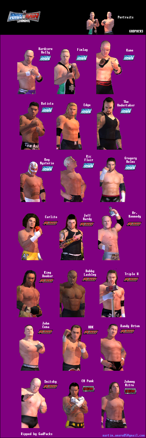 WWE SmackDown vs. Raw 2008 - Portraits