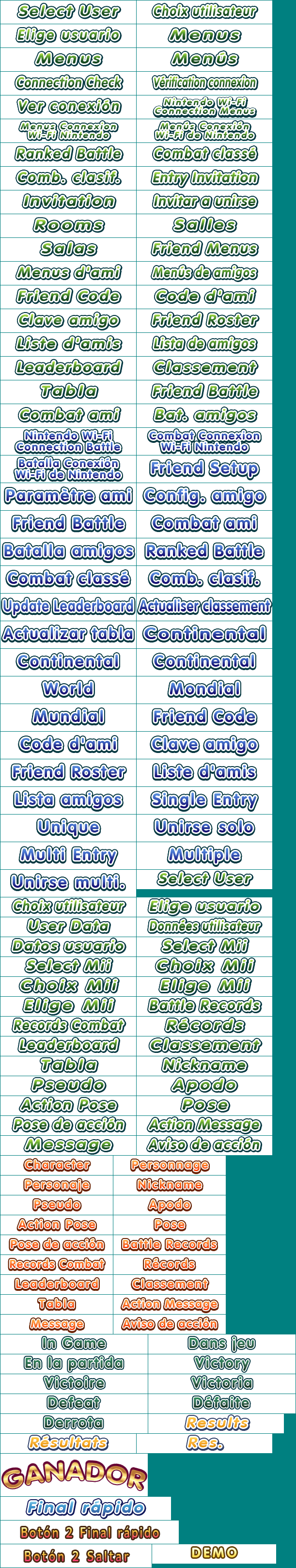Bomberman Blast - Menu Text
