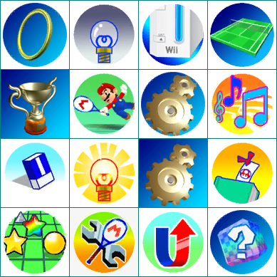Mario Power Tennis - Menu Icons