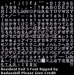 Resident Evil 3 - Font