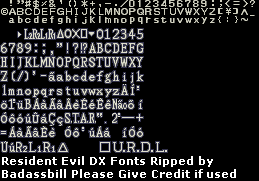 Resident Evil: Director's Cut - Font