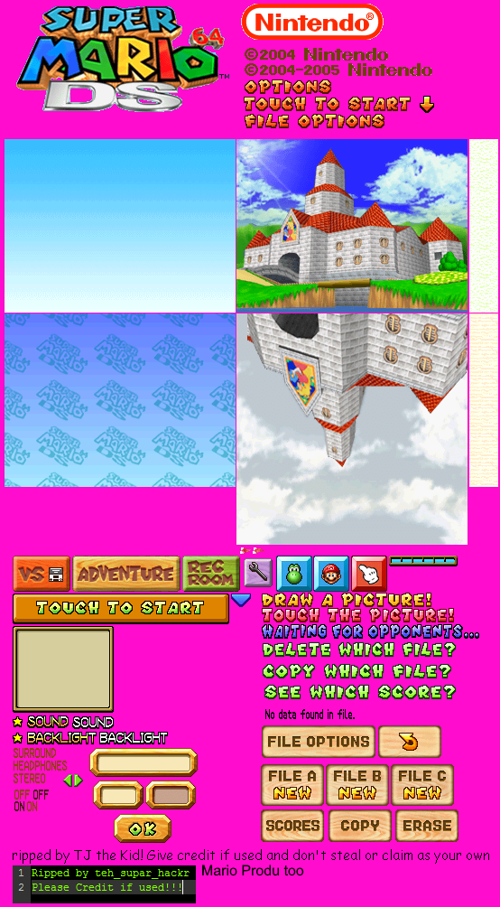 Super Mario 64 DS - Menu Elements