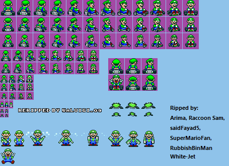 super mario kart sprites front