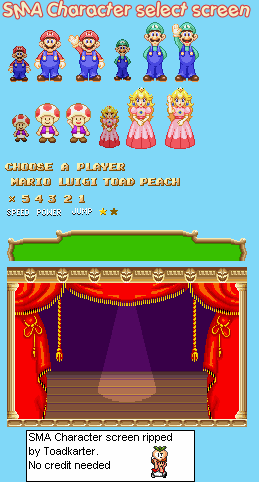 Super Mario Advance - Character Select Screen