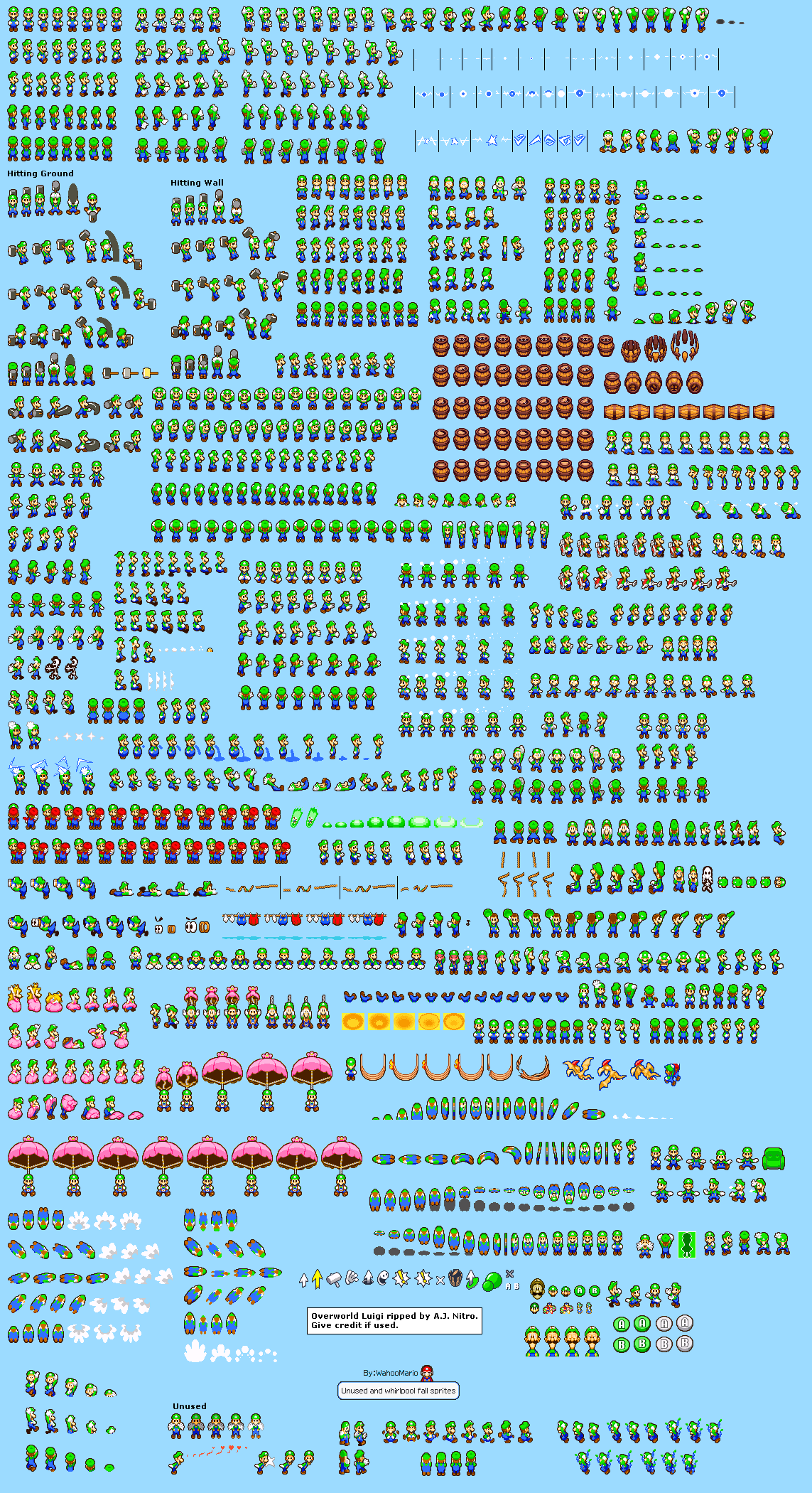 The Spriters Resource - Full Sheet View - Mario & Luigi: Superstar Saga - Luigi ...