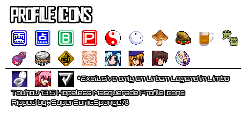 Touhou Shinkirou (Hopeless Masquerade) - Profile Icons