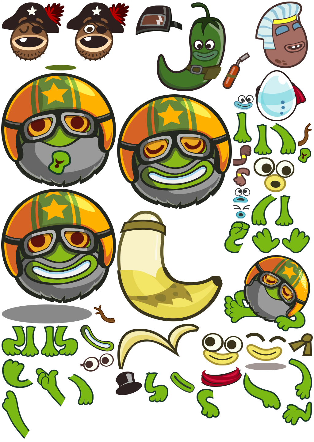 Papa Pear Saga - Map Characters