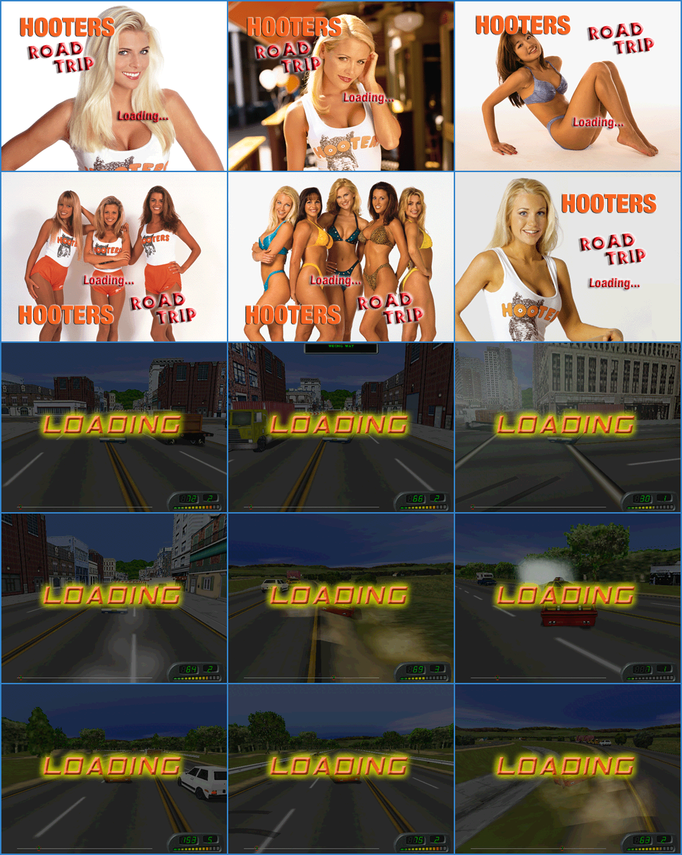 Hooters Road Trip (USA) - Loading Screens