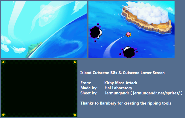 Kirby Mass Attack - Island Cutscene BGs