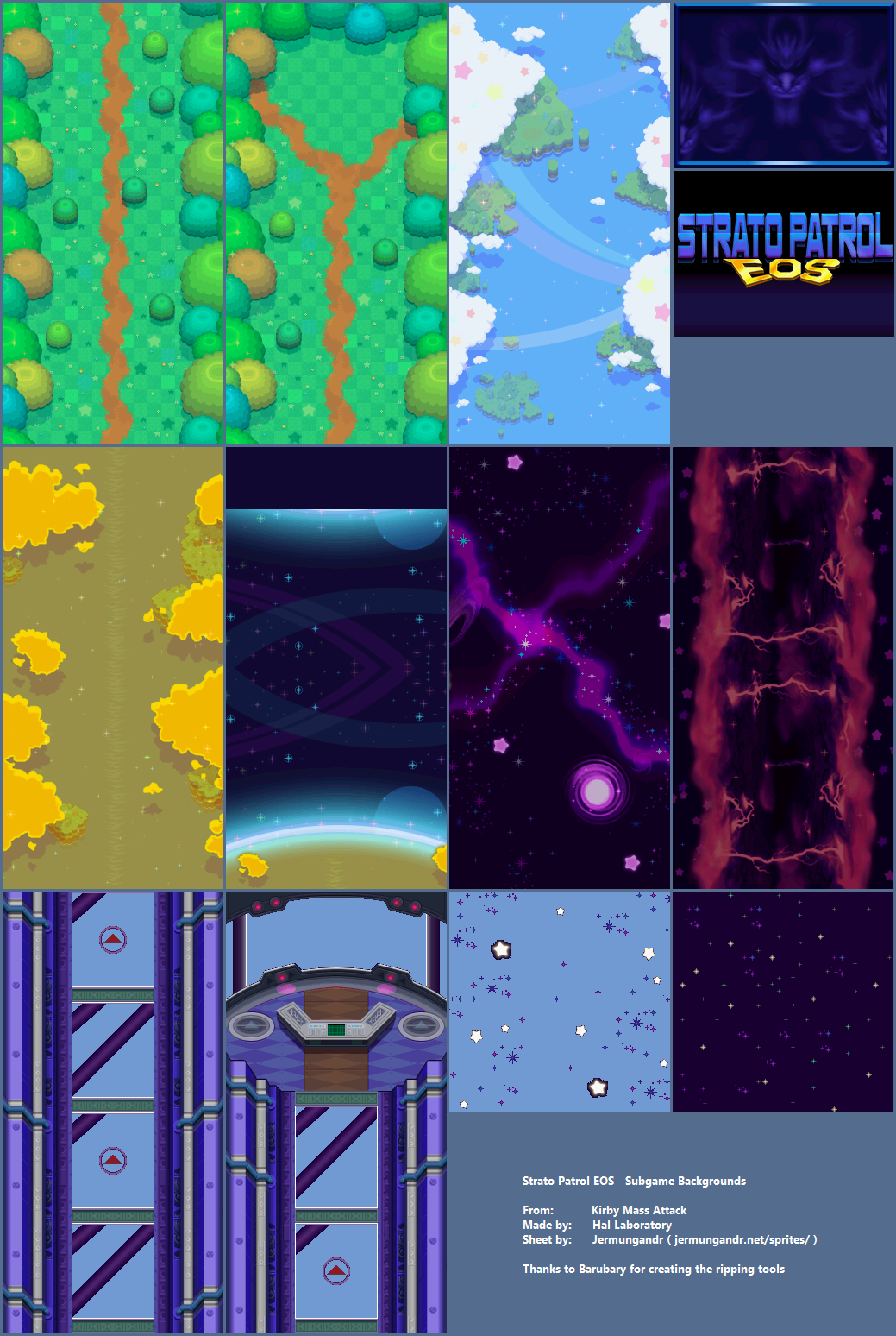 Kirby Mass Attack - Strato Patrol Backgrounds