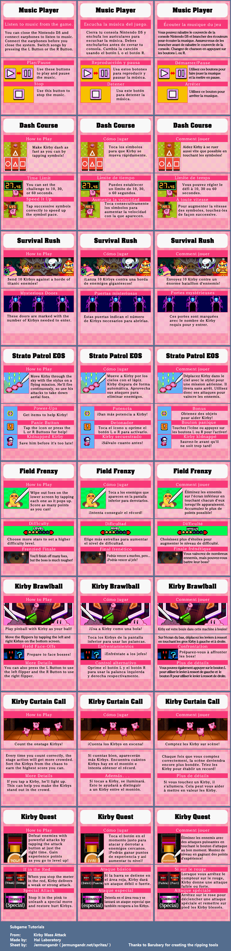 Kirby Mass Attack - Subgame Tutorials