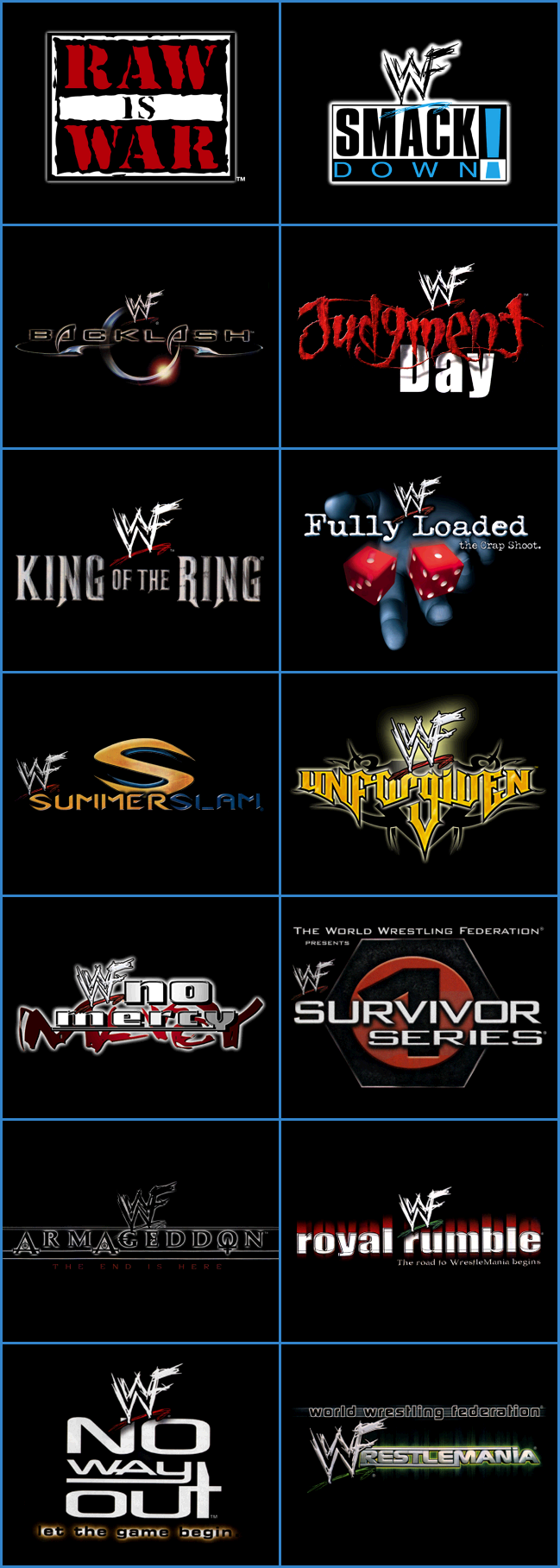 WWF SmackDown! 2: Know Your Role - Event Title Cards