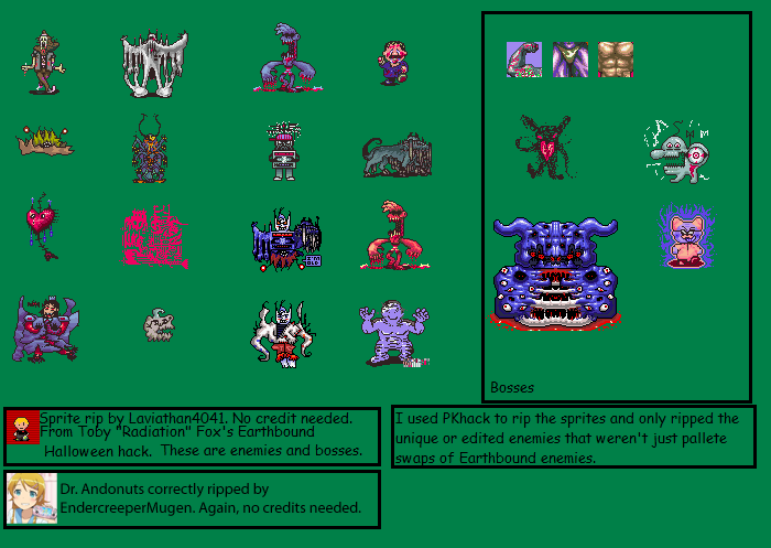 Earthbound Halloween Hack (Hack) - Enemies & Bosses