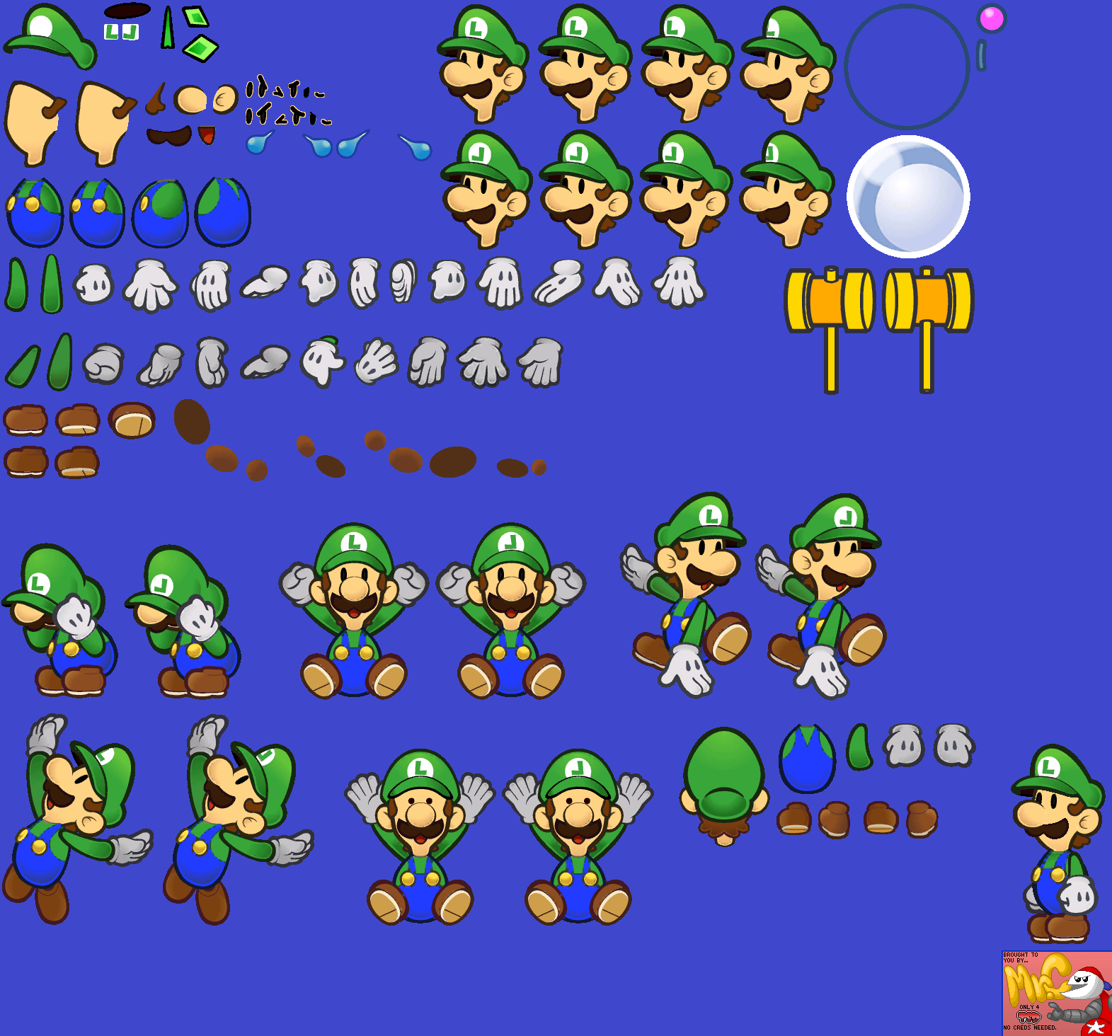 Wii - Super Paper Mario - Luigi - The Spriters Resource