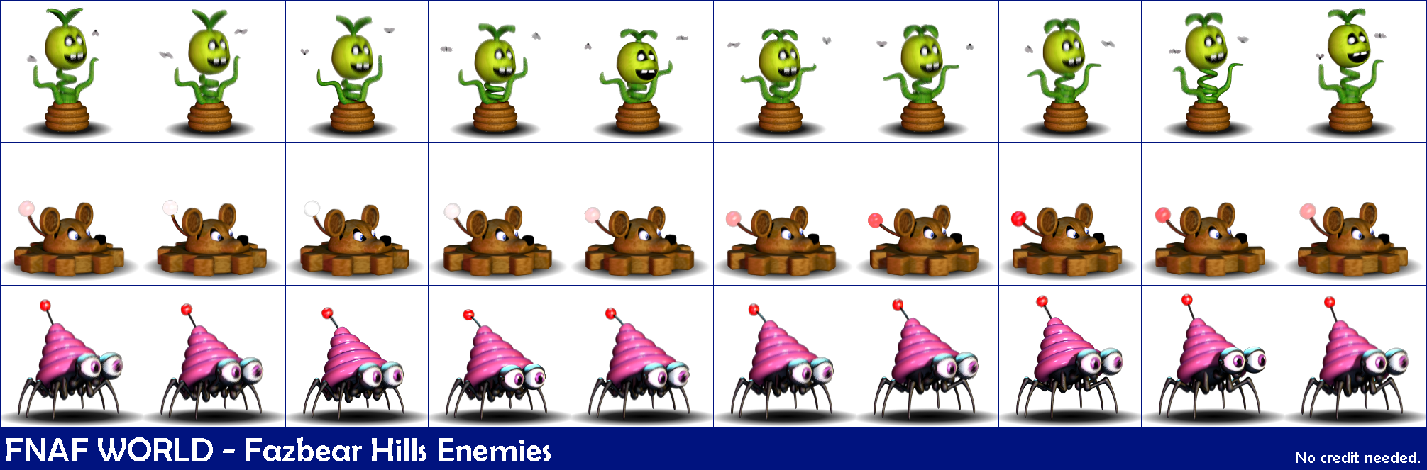 FNaF World - Fazbear Hills Enemies