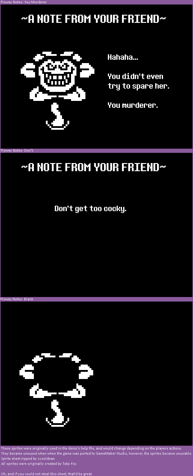 Undertale - Notes from Flowey