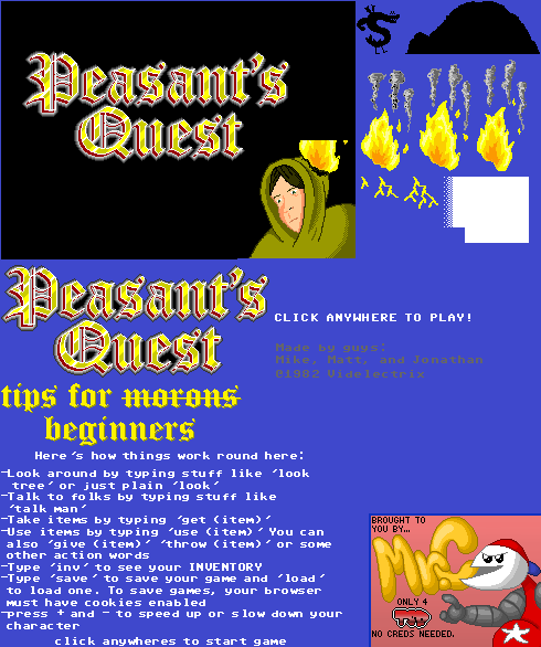 Peasant's Quest - Title Screen