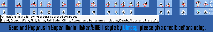 Undertale Customs - Papyrus & Sans (Super Mario Maker-Style)