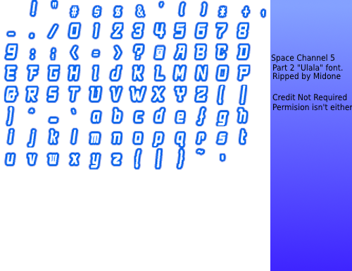 Space Channel 5 Part 2 - "Ulala" Font