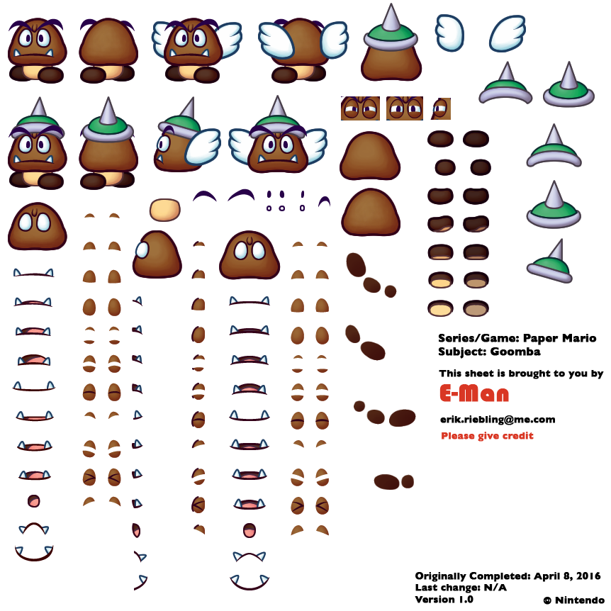 Custom Edited Paper Mario Customs Goomba The Spriters Resource