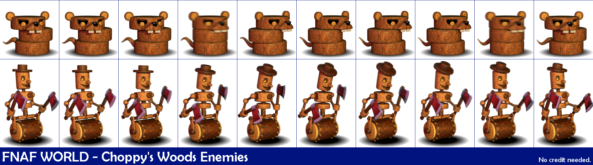 FNaF World - Choppy's Woods Enemies