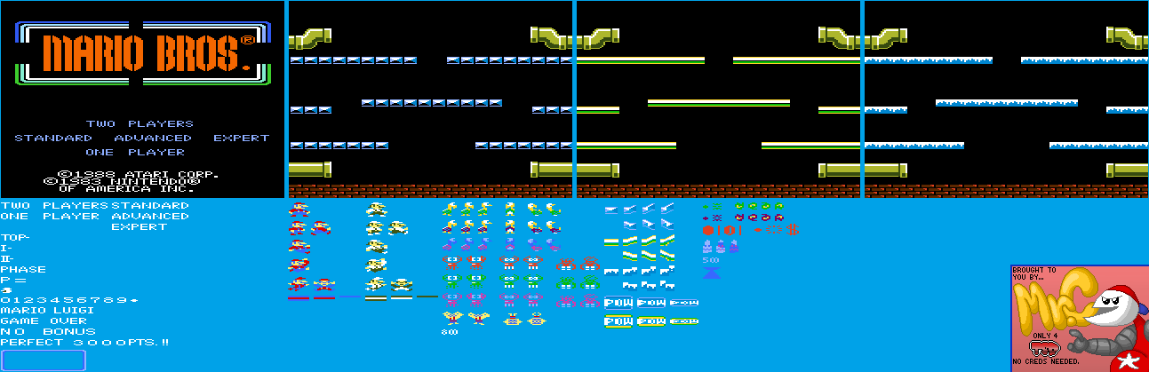 Mario Bros. (Atari 7800) - General Sprites