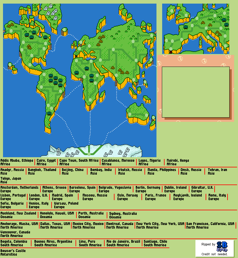 Globulator Map & City Names