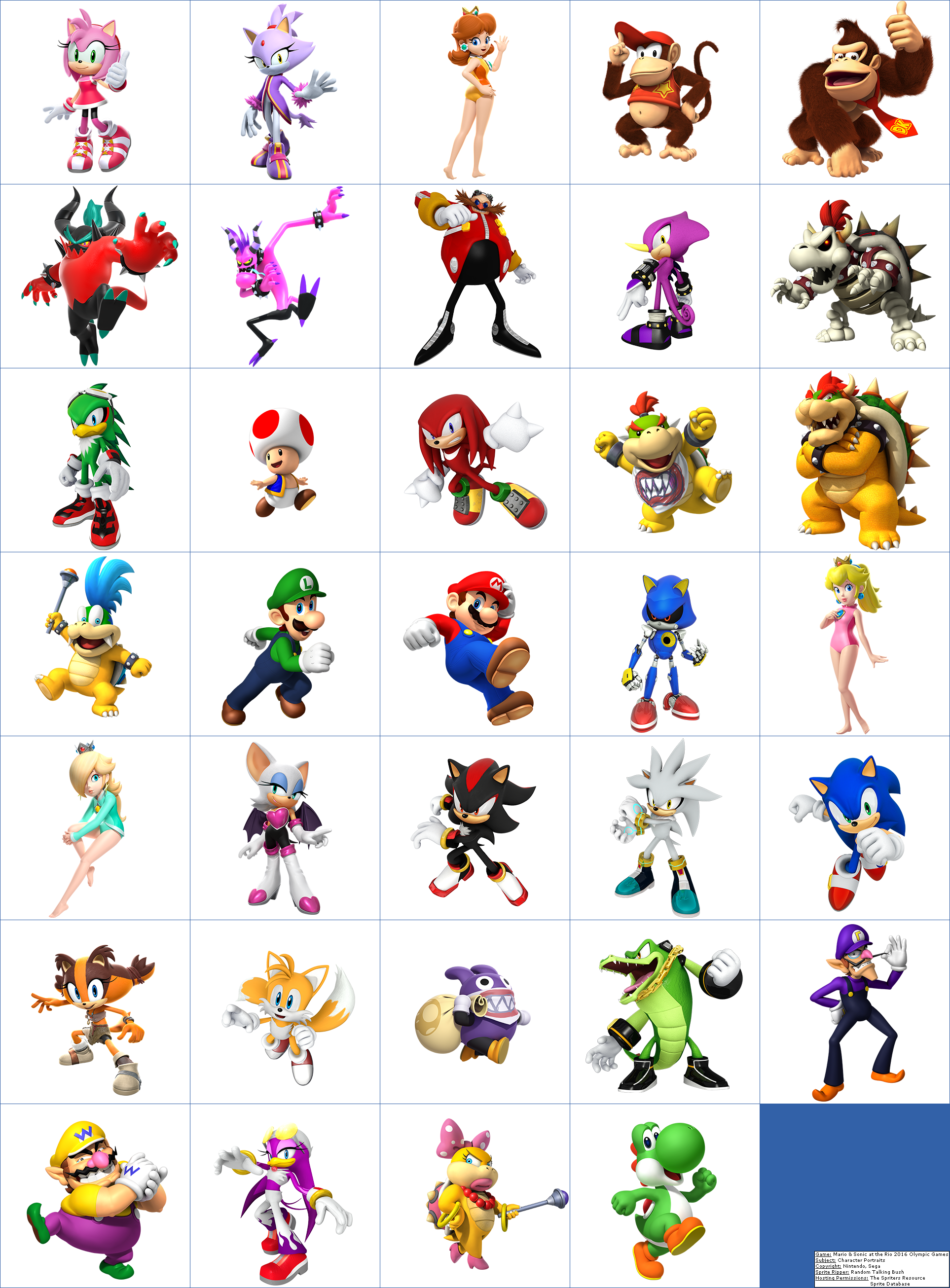 Mario & Sonic at the Rio 2016 Olympic Games - Character Portraits
