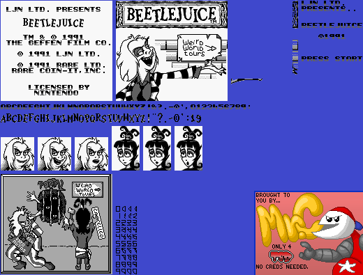 Beetlejuice (USA) - Title Screen, Cutscenes, and Ending