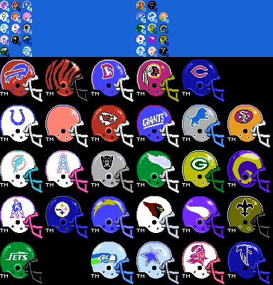 Tecmo Super Bowl - Team Helmets