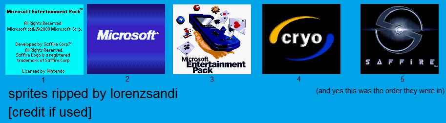 Microsoft Entertainment Pack - Opening Logos