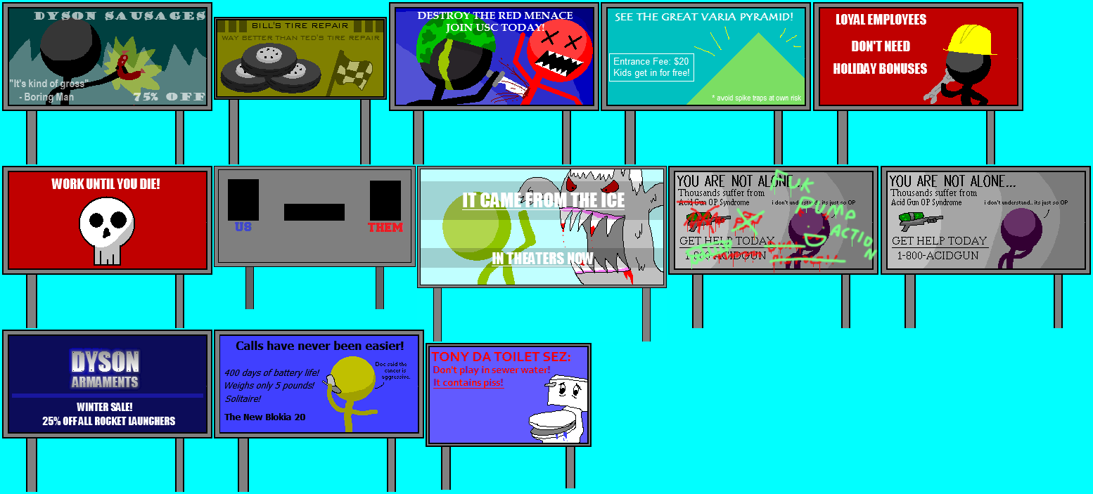 Boring Man: Online Tactical Stickman Combat - Billboards