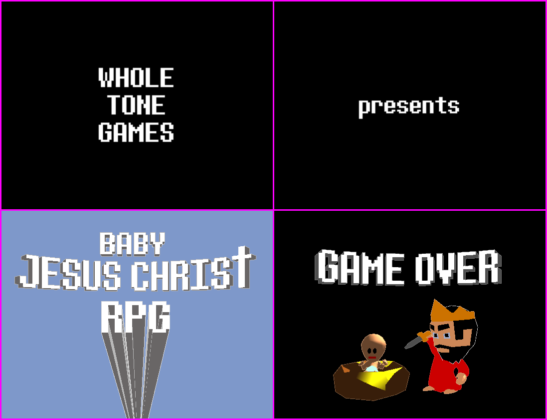 Baby Jesus Christ RPG - Title Screen & Game Over